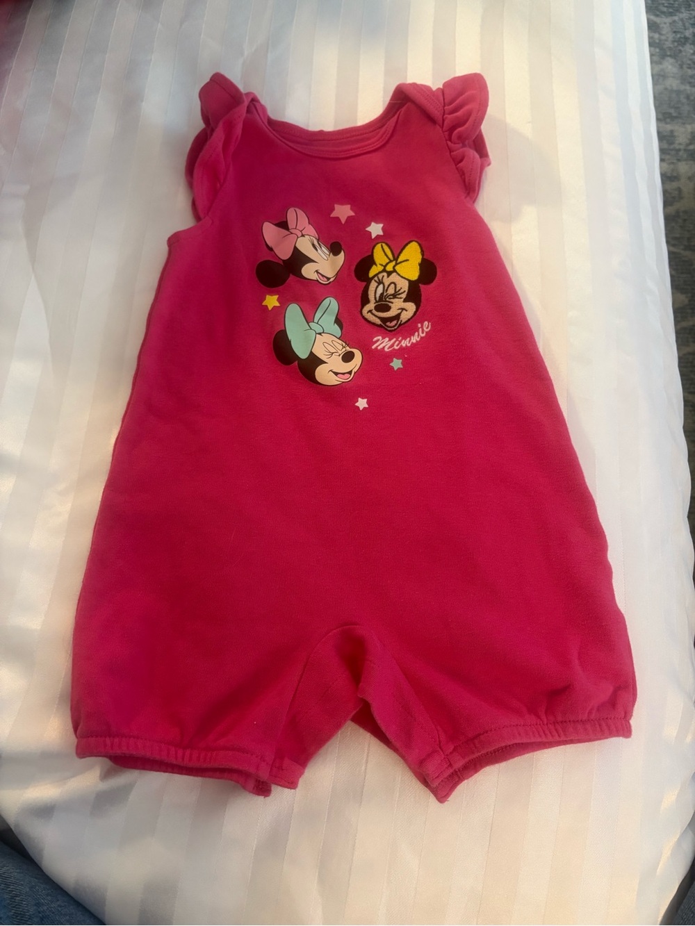 Disney Pink Minnie Mouse Ruffle Sleeve One-Piece
